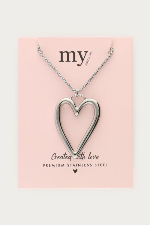 Long necklace with open heart  | My Jewellery