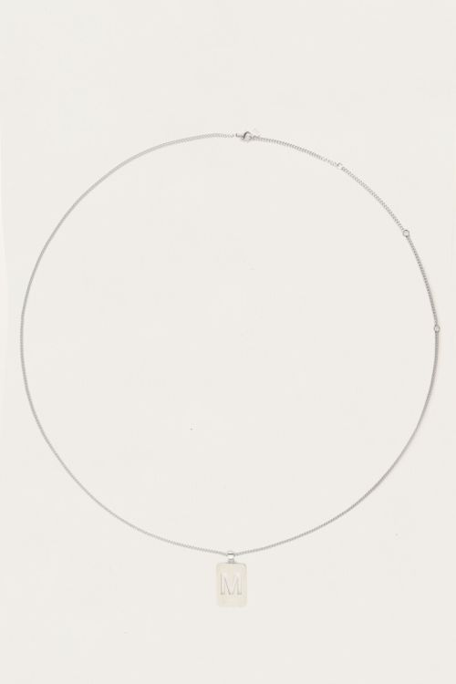 Long necklace with square initial charm | My Jewellery
