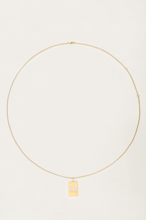 Long necklace with square initial charm | My Jewellery