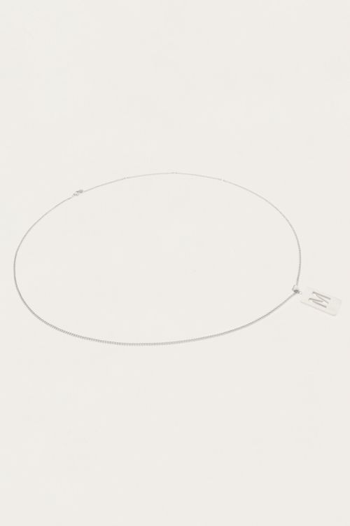 Long necklace with square initial charm | My Jewellery