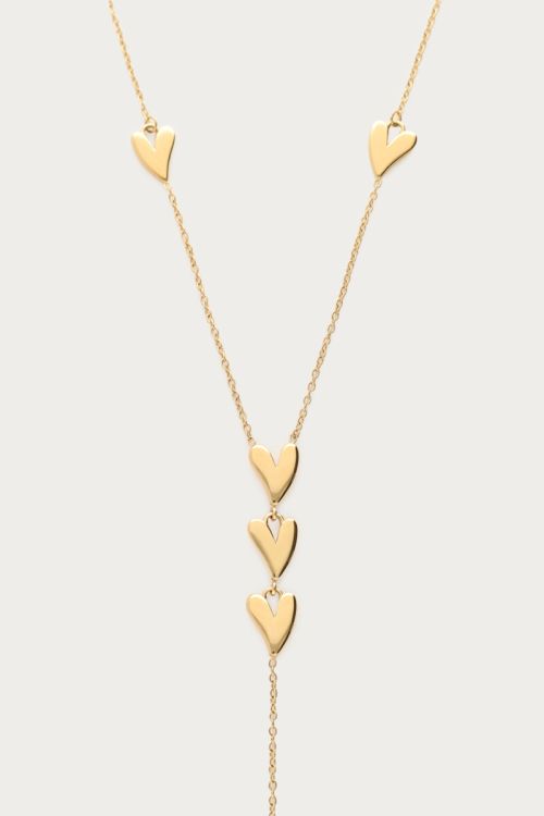 Long necklace y-shape with hearts | My Jewellery