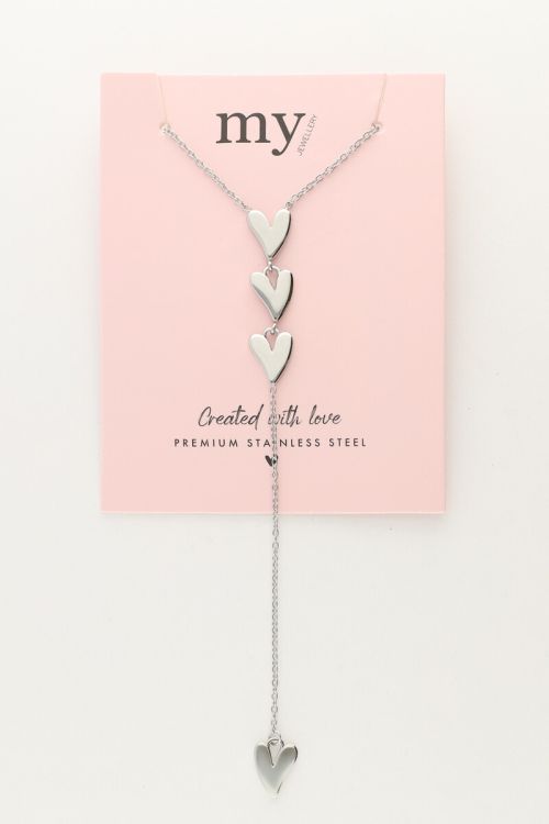 Long necklace y-shape with hearts | My Jewellery