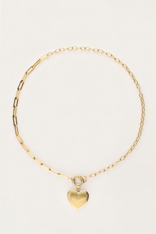 Love schakelketting met hart medaillon