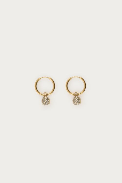 Love earrings with square rhinestone | My Jewellery