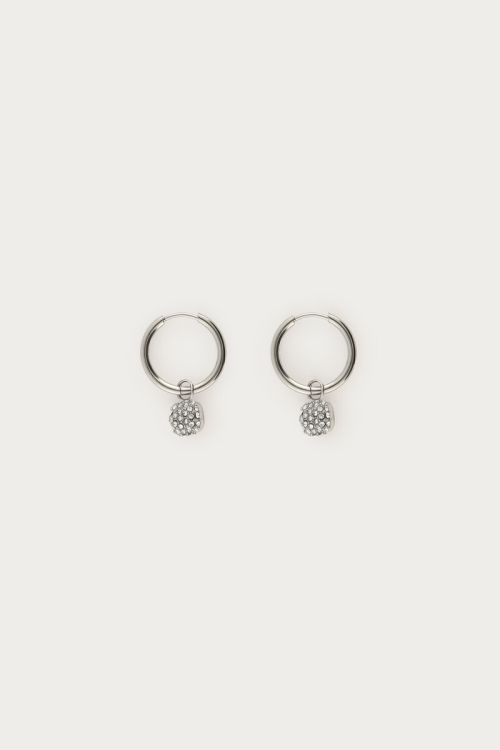 Love earrings with square rhinestone | My Jewellery