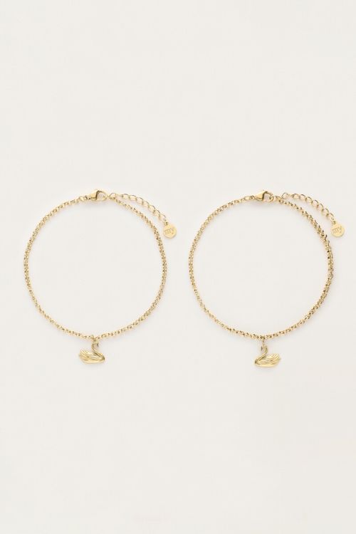 Love Forever Connected Armband Set mit Schwänen