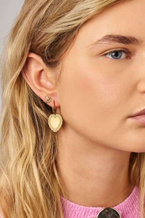 Boucles d'oreilles Love à maxi charm cœur