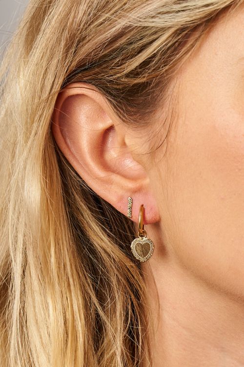 Boucles d'oreilles Love à mini charm cœur