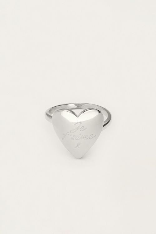 Love statement ring with heart "Je t’aime" | My Jewellery