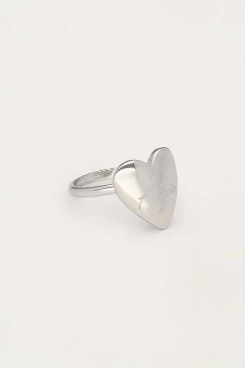 Love statement ring with heart "Je t’aime" | My Jewellery