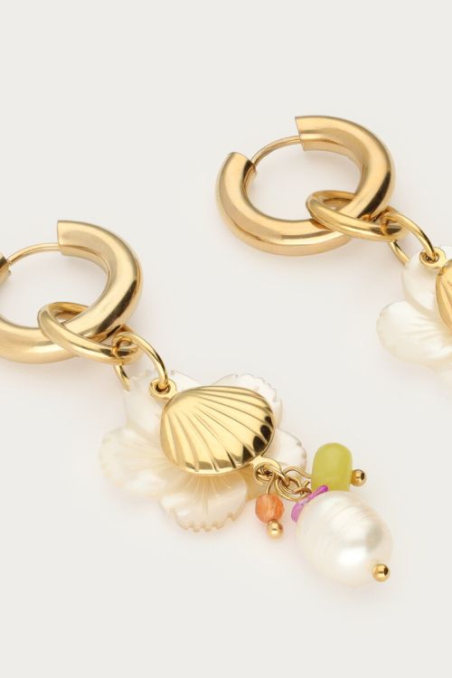Mer hoop earrings with beads & shell | My Jewellery