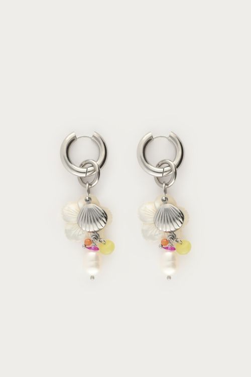 Mer hoop earrings with beads & shell | My Jewellery