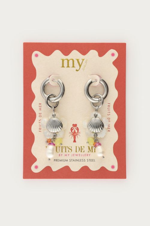Mer hoop earrings with beads & shell | My Jewellery
