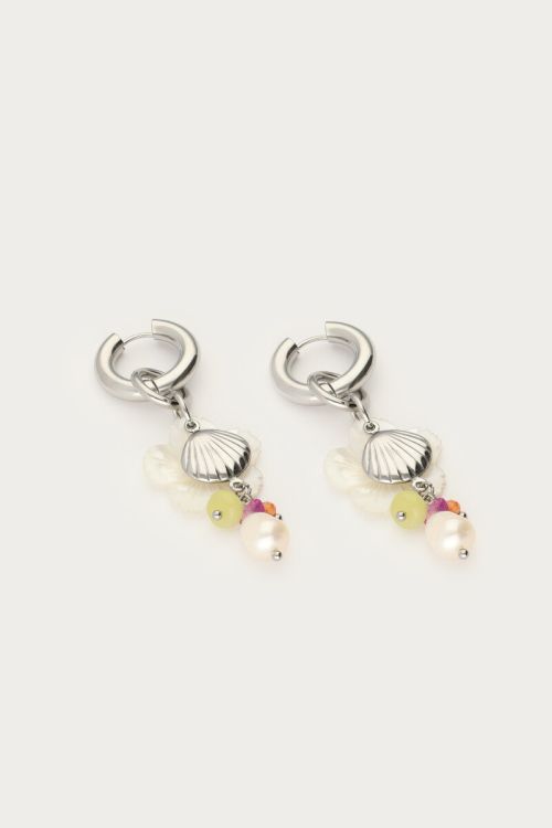 Mer hoop earrings with beads & shell | My Jewellery