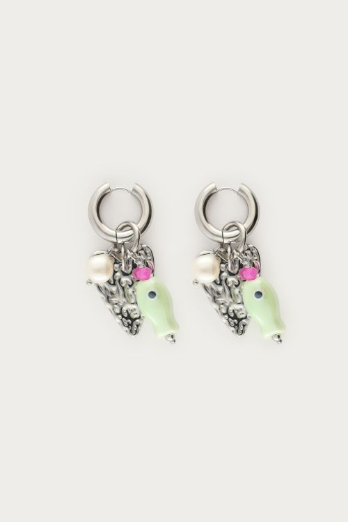 Mer earrings with fish and heart | My Jewellery