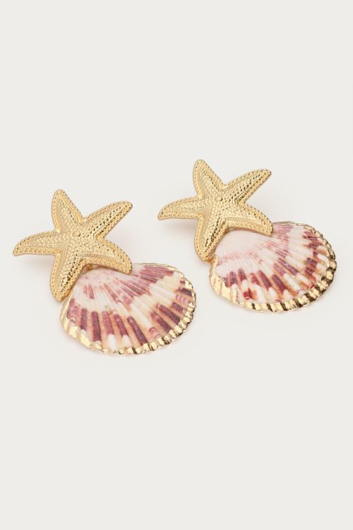 Mer earrings with shell and sea star | My Jewellery