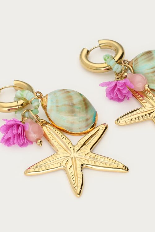 Mer earrings with shell and starfish | My Jewellery