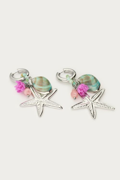 Mer earrings with shell and starfish | My Jewellery