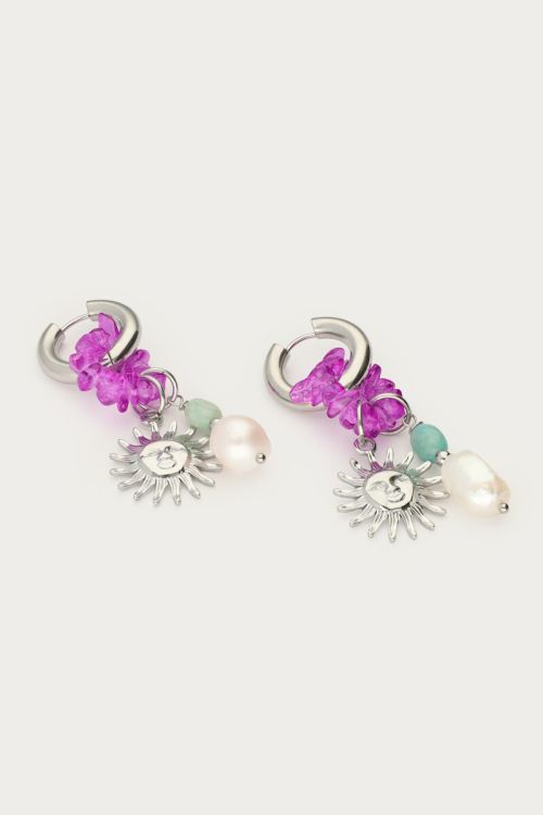 Mer hoop earrings with sun & beads | My Jewellery