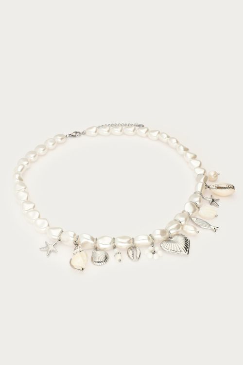 Mer imitation pearl necklace with charms | My Jewellery