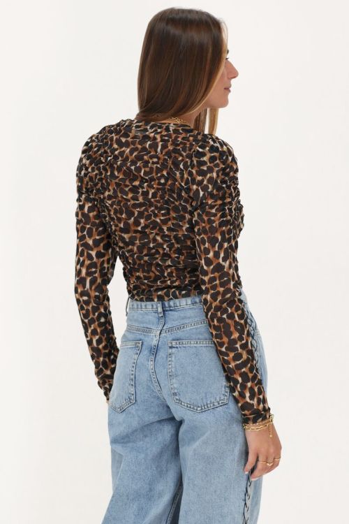 Mesh top with dark leopard print | My Jewellery