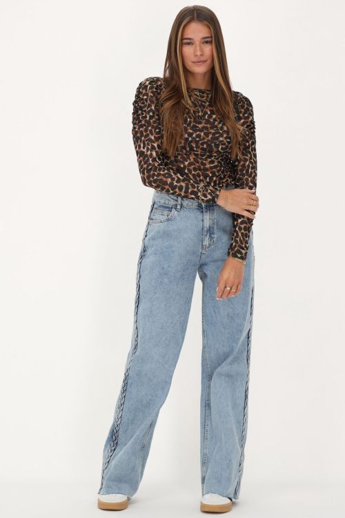 Mesh top with dark leopard print | My Jewellery