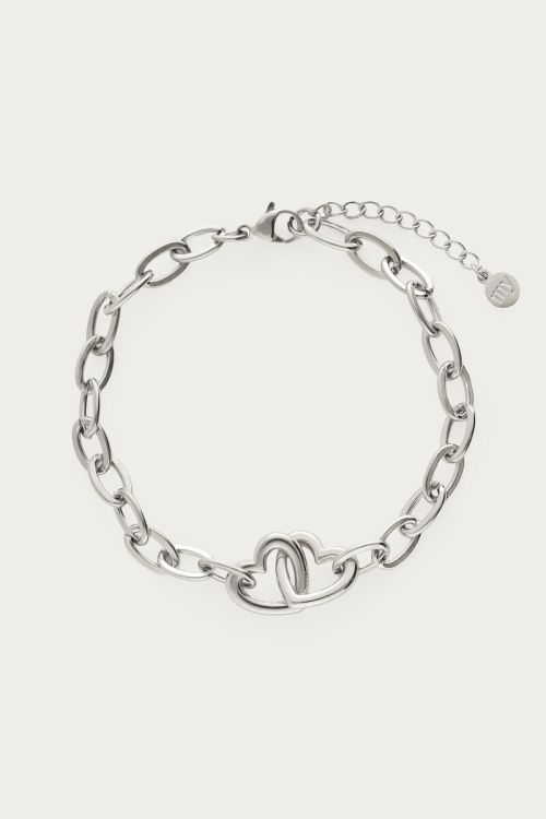 Midnight Armband mit zwei Herzen