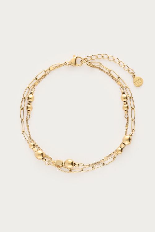 Bracelet double Midnight avec pois