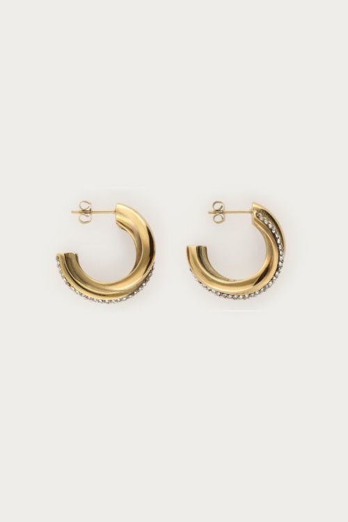 Midnight hoop earrings twisted with rhinestones | My Jewellery