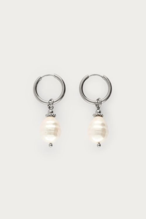 Midnight hoop earrings with freshwater pearls | My Jewellery