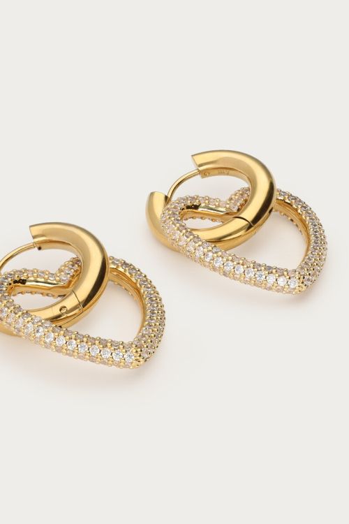 midnight-hoop-earrings-with-heart-and-rhinestone-my-jewellery | My Jewellery