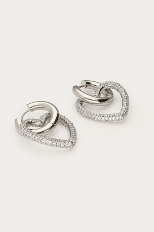 midnight-hoop-earrings-with-heart-and-rhinestone-my-jewellery | My Jewellery