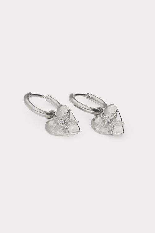 Midnight hoop earrings with little hearts star