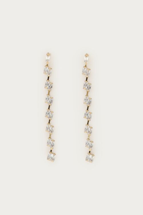 Boucles d’oreilles pendantes Midnight avec strass