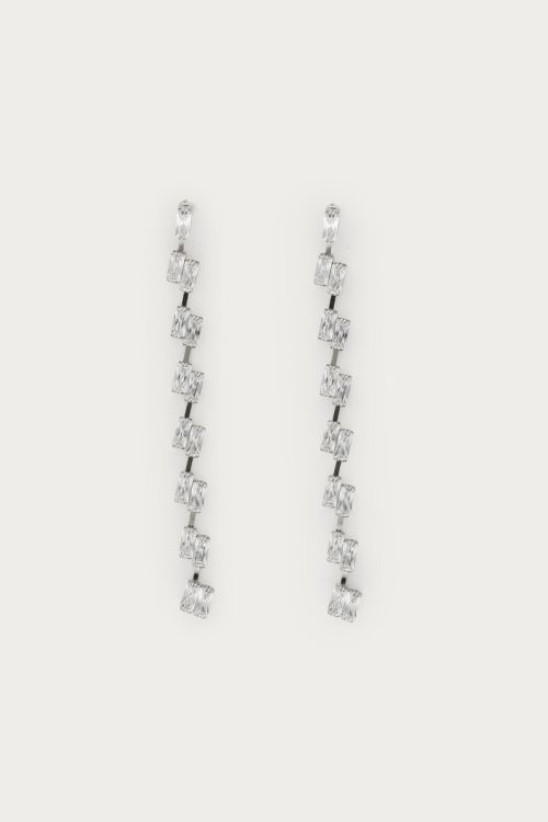 Midnight long drop earrings with rhinestones | My Jewellery
