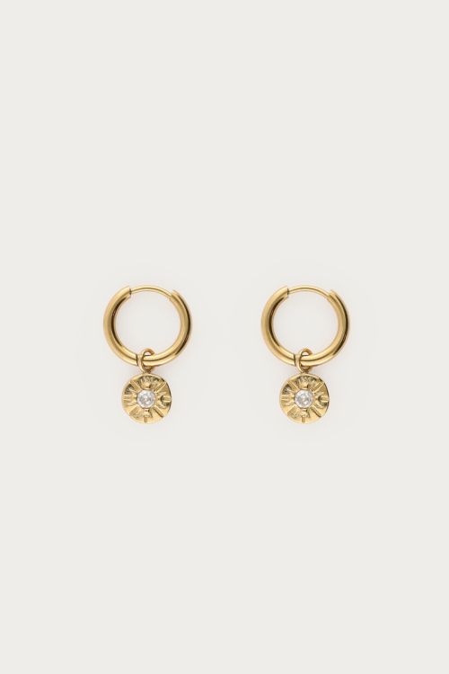 Midnight mini oorringen cirkel met strass