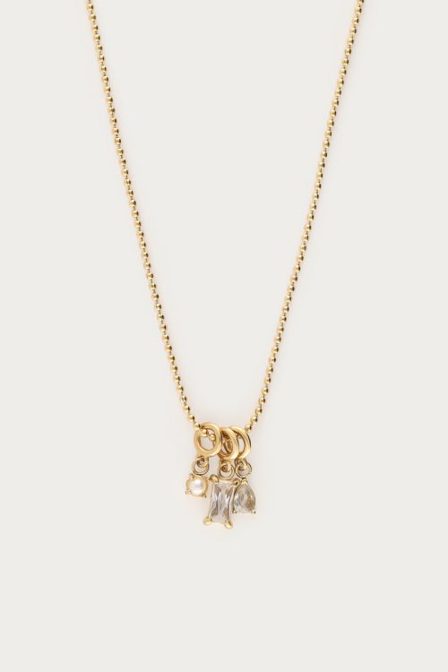 Collier Midnight avec strass et perle fantaisie 