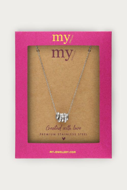 Midnight necklace with rhinestone rings | My Jewellery