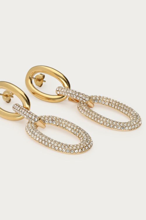 Midnight oval earrings with rhinestones | My Jewellery