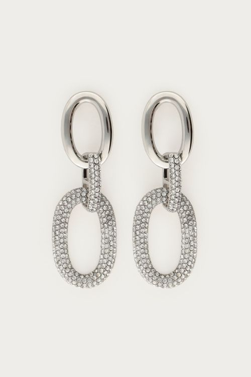 Midnight oval earrings with rhinestones | My Jewellery