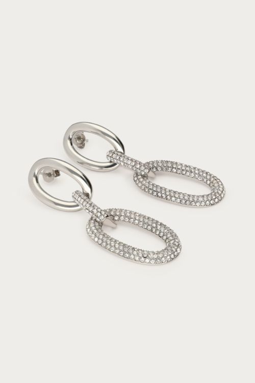 Midnight oval earrings with rhinestones | My Jewellery