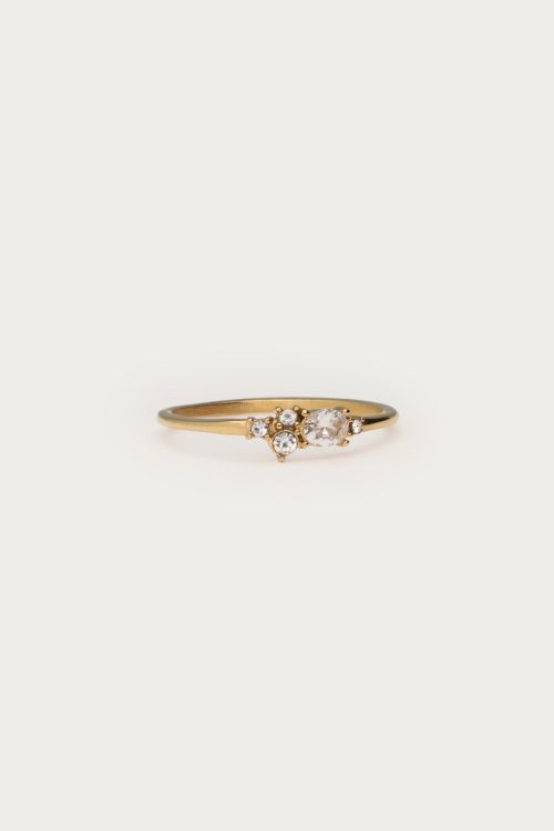 Midnight ring met fijne strass