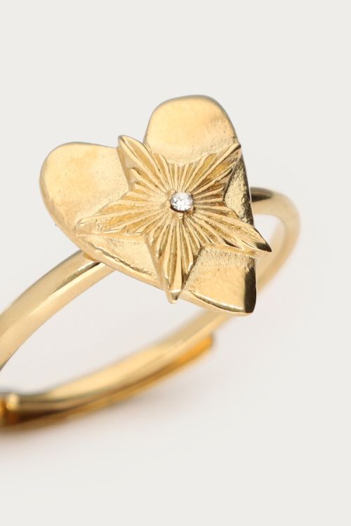 Bague Midnight avec cœur étoilé