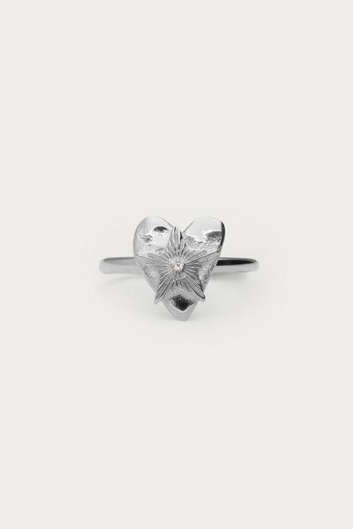 Bague Midnight avec cœur étoilé
