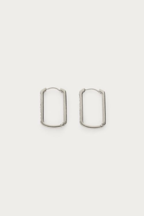 Midnight square midi hoop earrings | My Jewellery