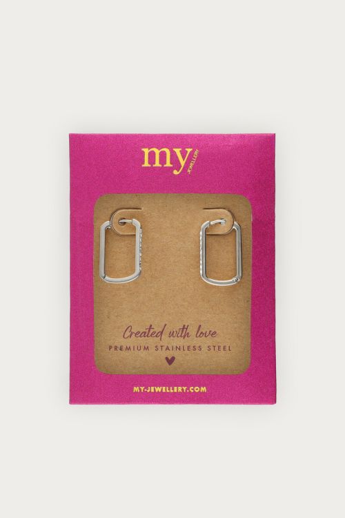 Midnight square midi hoop earrings | My Jewellery