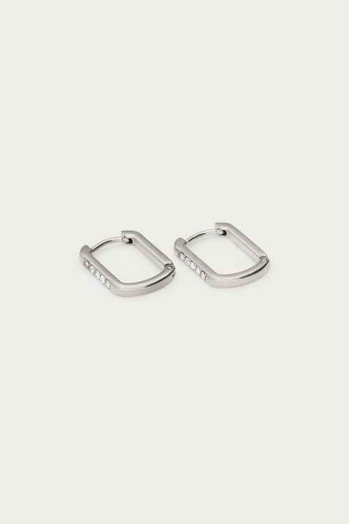 Midnight square mini hoop earrings | My Jewellery