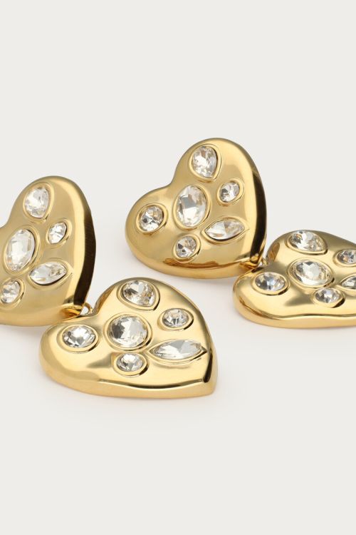 Midnight statement earrings two hearts | My Jewellery
