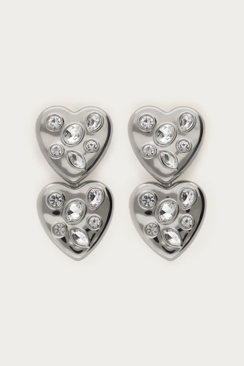Midnight statement earrings two hearts | My Jewellery