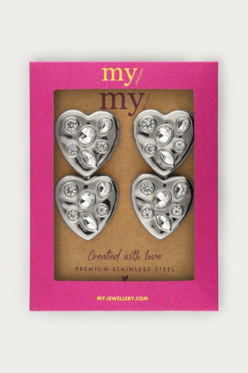 Midnight statement earrings two hearts | My Jewellery